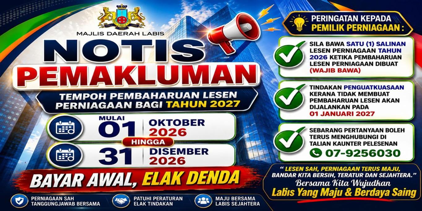 NOTIS PEMAKLUMAN BAHARU LESEN